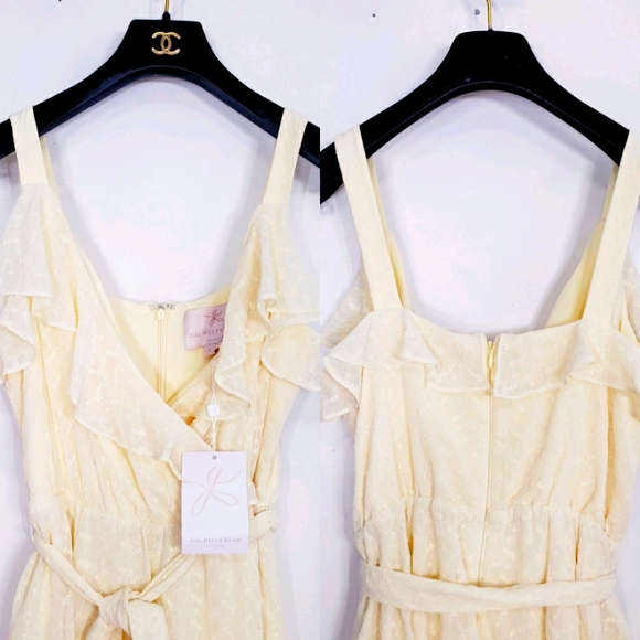 NWT $188 GAL MEETS GLAM eyelet faux wrap dress - Picture 10 of 12